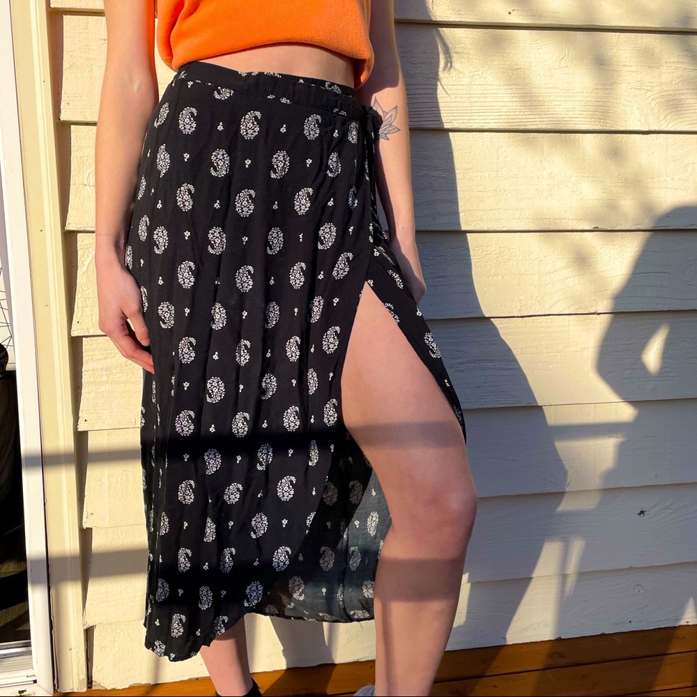 paisley wrap skirt